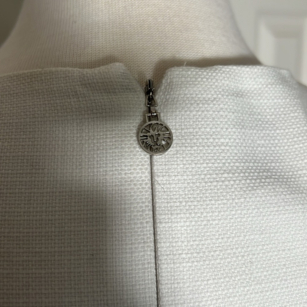 Anne Klein white & tan sleeveless career dress size 6. - Picture 3 of 9